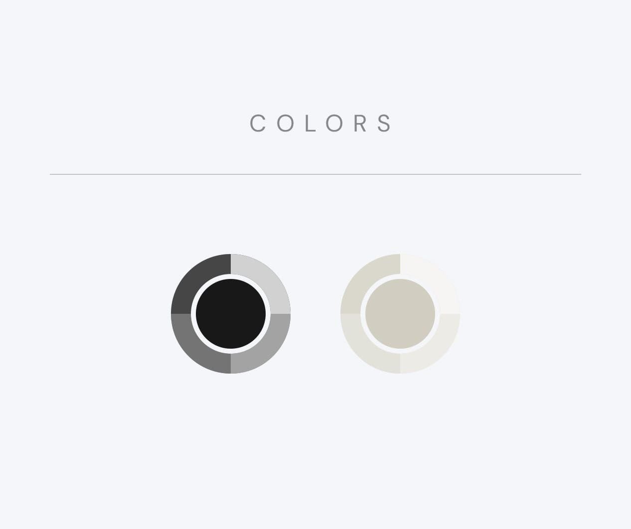 Paleta de color de Up & Co: negro y arena